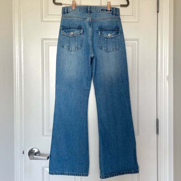 NWT GIMAGUAS Blue Flared Jeans Size 34/XS - Picture 4 of 9